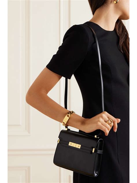 saint laurent black shoulder bag|saint laurent manhattan mini.